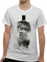 Official Batman Silhouette T-Shirt Justice League White Unisex Mens Ladies