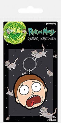 Rick And Morty Terrified Face Adult Swim Rubber Keyring Keychain Official Product
