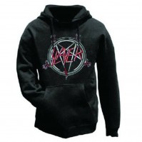 Slayer Pentagram Mens Black Pullover Hoody Official Thrash Metal Rock Band Small