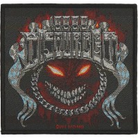 Disturbed Standard Patch Chrome Smiley Woven Sew On Official Band Rock
