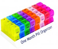 Colourful One Month Pill Organiser Dispenser Case Medicine Tablet Container 