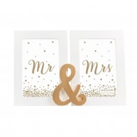 Mr And Mrs Double Gold Picture Frame Portrait Standing Wedding Anniversary