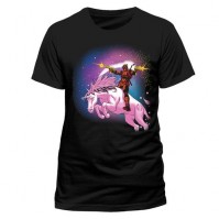 Deadpool Unicorn Galaxy Unisex Black Short Sleeved T - Shirt Men Women 