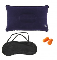 Travel Sleep Pack Inflatable Pillow Blindfold Earplugs Plane Camping Car Holiday