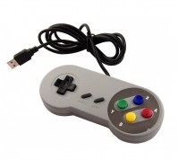 Snes Super Nintendo USB Controller Classic Style Grey Gamepad Joystick For PC / MAC / Laptop / Tablet / Raspberry Pi 