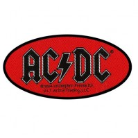 AC/DC Oval Classic Logo Sew On Woven Patch Classic Rock Official Music ACDC 