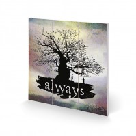 Harry Potter Official Always Tree Deathly Hallows Hanging Wooden Print Picture