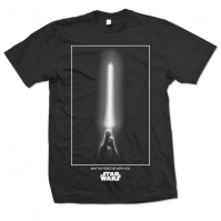 Disney Star Wars Official The Force Size Medium Mens Black T-Shirt Lightsaber