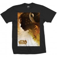 Star Wars Men's Black T-Shirt Rogue One Jyn Silhouette S