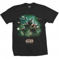 Star Wars Black Men's T-Shirt Rogue One Rebels Poster S