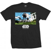 Star Wars Mens Black T-Shirt Rogue One AT-AT March S
