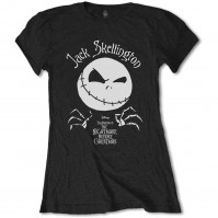 The Nightmare Before Christmas Official Jacks Head Ladies Black Slim Fit T-Shirt