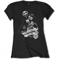 The Nightmare Before Christmas Official Simply Meant Ladies Black Slim Fit T-Shirt