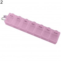 Pink 7 Days Weekly Pill Box Organiser Tablets Medicine Storage Container Dividers